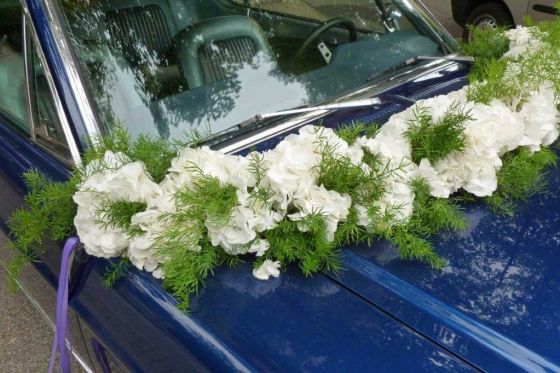  Mersuii Hochzeit Auto Front Blume Dekoration Künstliche