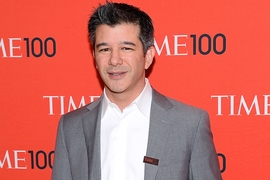 Travis Kalanick, Founder and CEO of Uber, delivers a speech at the Institute of Directors Convention at the Royal Albert Hall