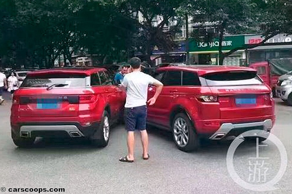 Unfall Landwind X7 mit Range Rover Evoque