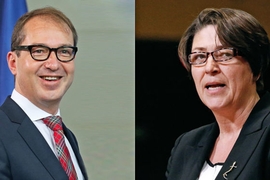 Alexander Dobrindt und EU-Verkehrskommissarin Violeta Bulc