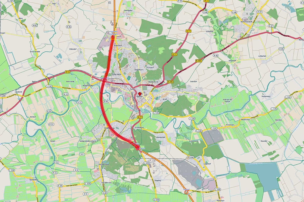 Autobahnabschnitt A23 Itzehoe-Nord bis Itzehoe-Süd