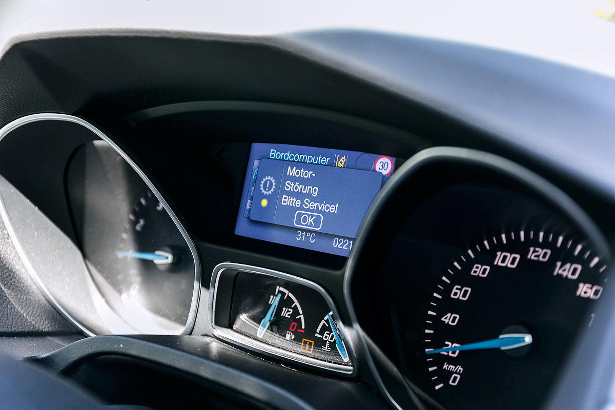 Ford Focus 1.0 EcoBoost Titanium, Fehlermeldung