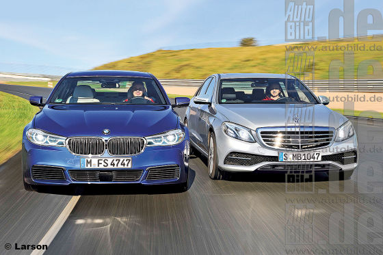 BMW 5er und Mercedes E-Klasse Illustrationen