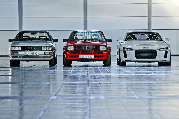 Audi quattro, sport quattro und quattro concept