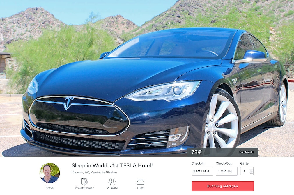 Tesla Model S als Hotelzimmer