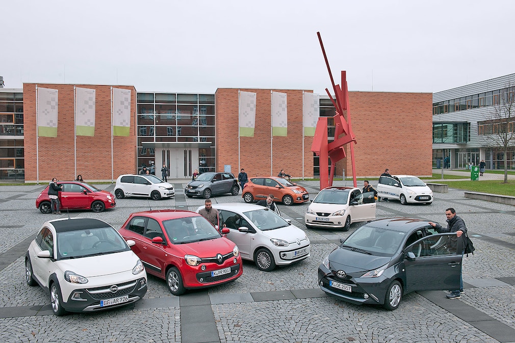 Ford Ka, Smart forfour, Skoda Citigo, Renault Twingo, Opel Adam, Hyundai i10, VW Up, Toyota Aygo, Seat Mii, Fiat 500