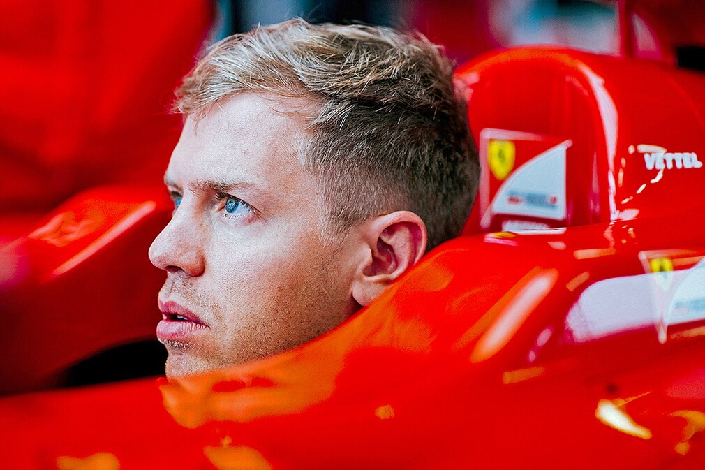 Sebastian Vettel (GER) in ambiance with a Ferrari F1 F2012 during a test at Fiorano circuit on November 30 2014, Italy.