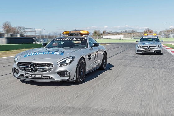 Formel 1 2015: Mercedes AMG GT S Safety Car und C 63 S Medical Car