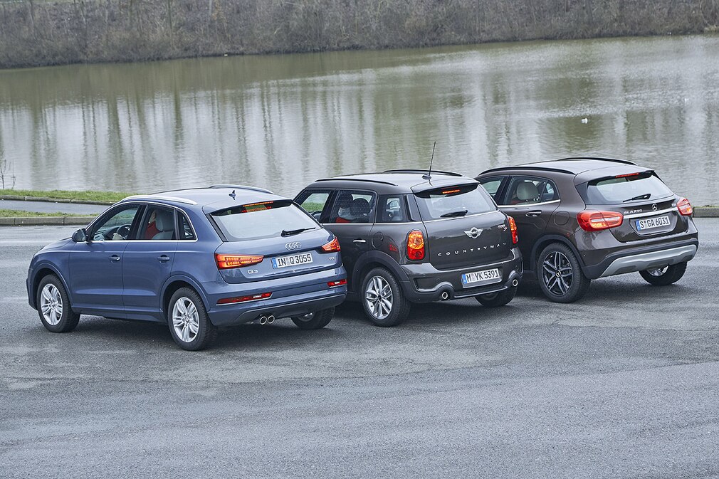 Audi Q3 sport 2.0 TDI       Mini Cooper SD Countryman         Mercedes GLA 200 CDI Style