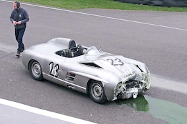 Jaguar and Mercedes crash at Goodwood