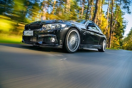 BMW 435i xDrive Hamann schwarz Frontansicht