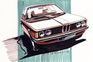 Designskizze BMW E21 von Paul Bracq  (1974 )
