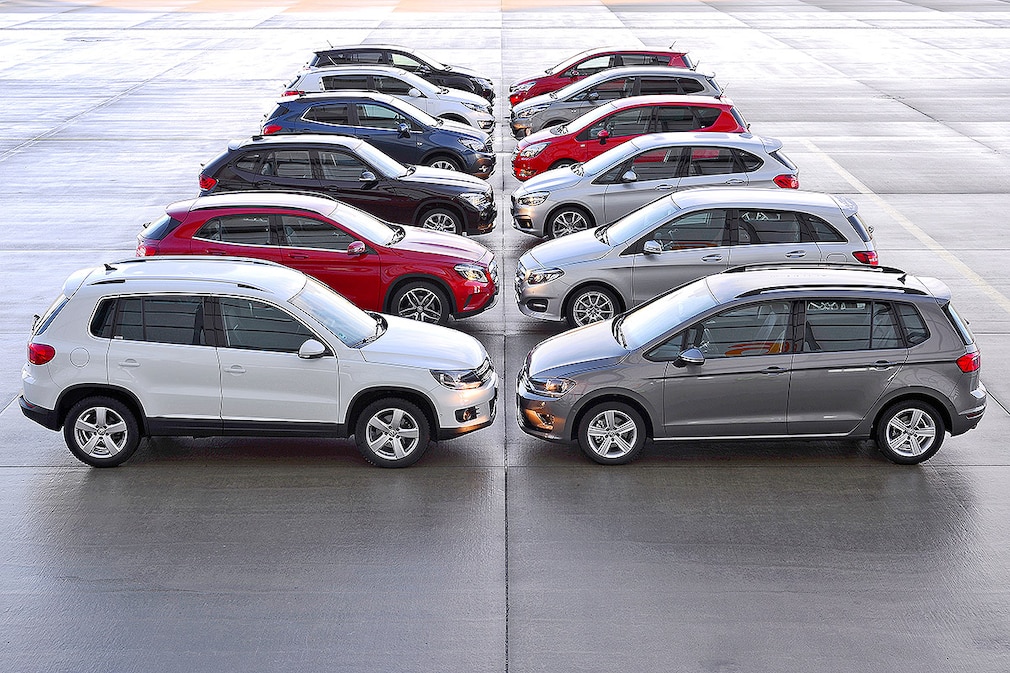 BMW X1 BMW 2er Active Tourer Kia Sportage Kia Carens Mercedes GLA Mercedes B-Klasse Opel Mokka Opel Meriva Toyota RAV4 Toyota Verso VW Tiguan VW Golf Sportsvan