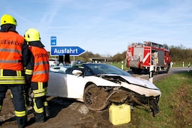 Lamborghini Gallardo Spyder  Crash auf der A52