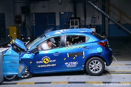 Euro NCAP Crashtest Mazda2 (April 2015)