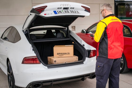 Parkender Audi als Packstation