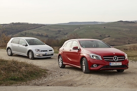 VW Golf VII Highline 1.4 TSI, Mercedes A 180 BE