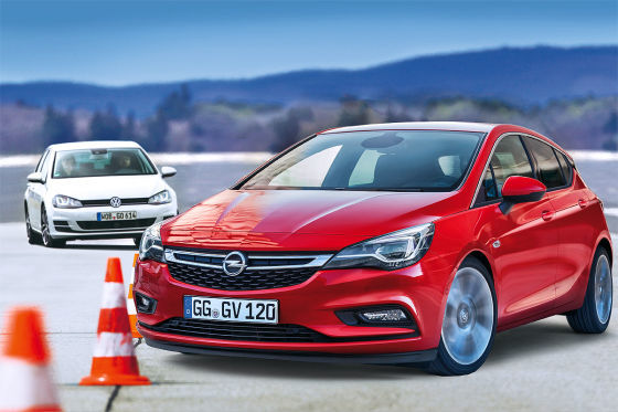 Opel Astra K und VW Golf