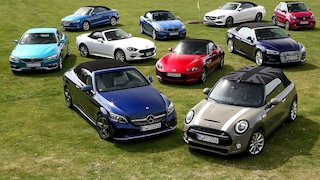 Fiat 124 Spider, Audi A3 Cabriolet, BMW 4er Cabriolet, Mercedes E-Klasse C, Mazda MX-5, Audi A5 Cabriolet, BMW 2er Cabriolet, Mercedes C-Klasse C, Smart fortwo Cabrio, Mini Cabrio