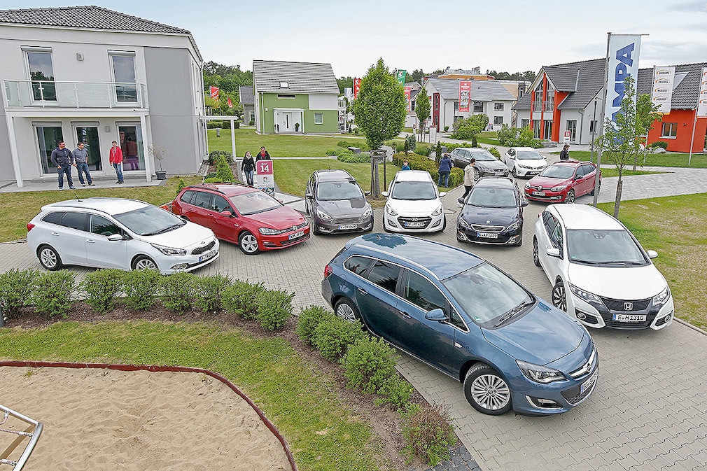 Kia cee’d SW, VW Golf Variant, Ford Focus Turnier, Opel Astra Sports Tourer, Hyundai i30 Kombi, Seat Leon ST, Toyota Auris Touring Sports, Renault Mégane Grandtour, Peugeot 308 SW, Honda Civic Tourer