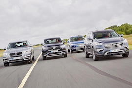 BMW X5 xDrive 25d Volvo XC90 D5 AWD VW Touareg V6 TDI BlueMotion Technology Hyundai Grand Santa Fe 2.2 CRDi 4WD