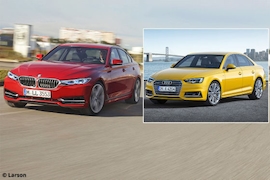 BMW 3er Illustration (2017) und Audi A4