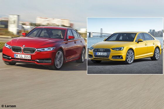 BMW 3er Illustration (2017) und Audi A4