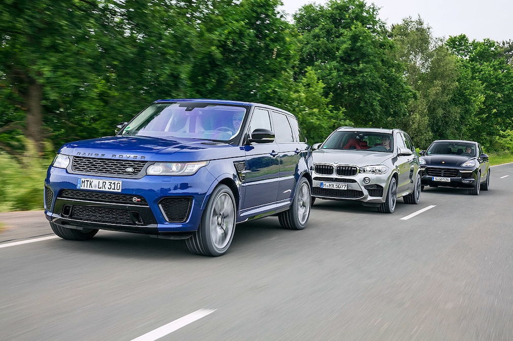 Range Rover Sport SVR    BMW X5 M    Porsche Cayenne Turbo S
