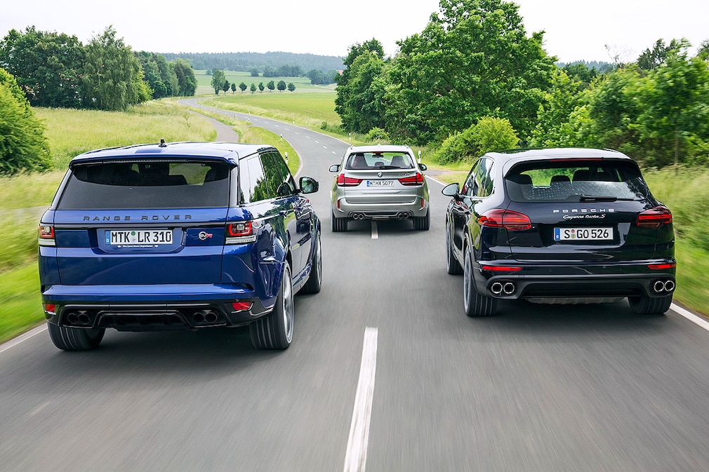 Range Rover Sport SVR    BMW X5 M    Porsche Cayenne Turbo S