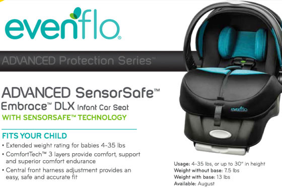 EvenFlo Sensor Safe Car Seat
