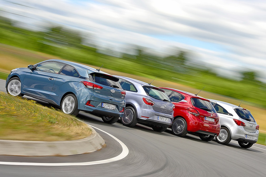 Hyundai i20 Coupe 1.4 Seat Ibiza SC Connect 1.0 EcoTSI Peugeot 208 GT-Line 1.2 Opel Corsa 1.0 ECOTEC