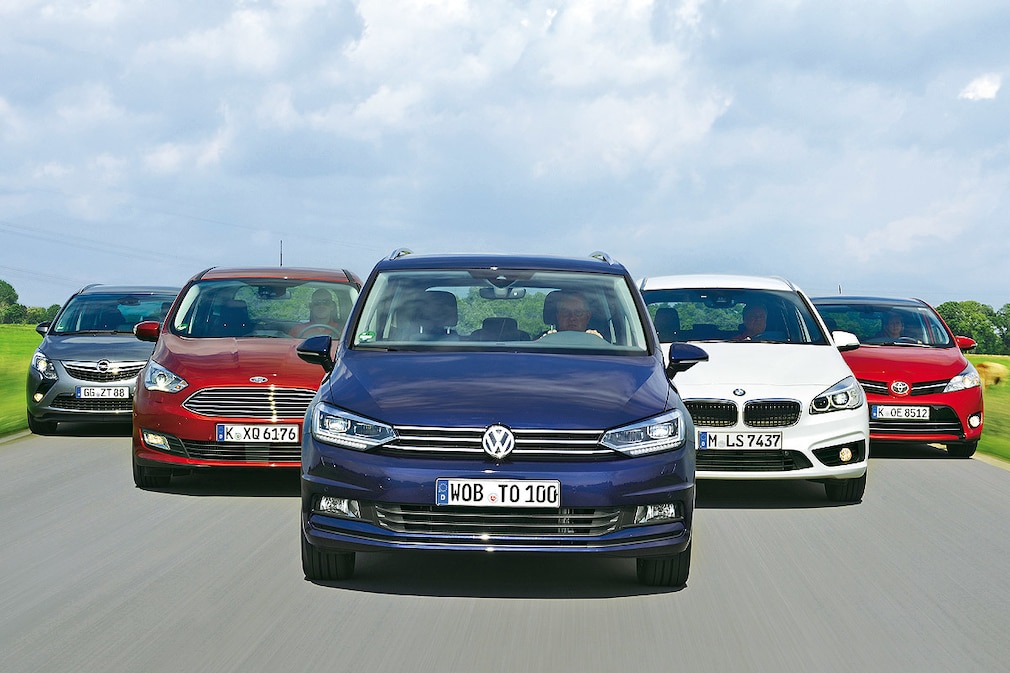 Opel Zafira Tourer 1.6 CDTi Ford Grand C-Max 1.5 TDCi VW Touran 1.6 TDI BMW 216d Gran Tourer Toyota Verso 1.6 D-4D