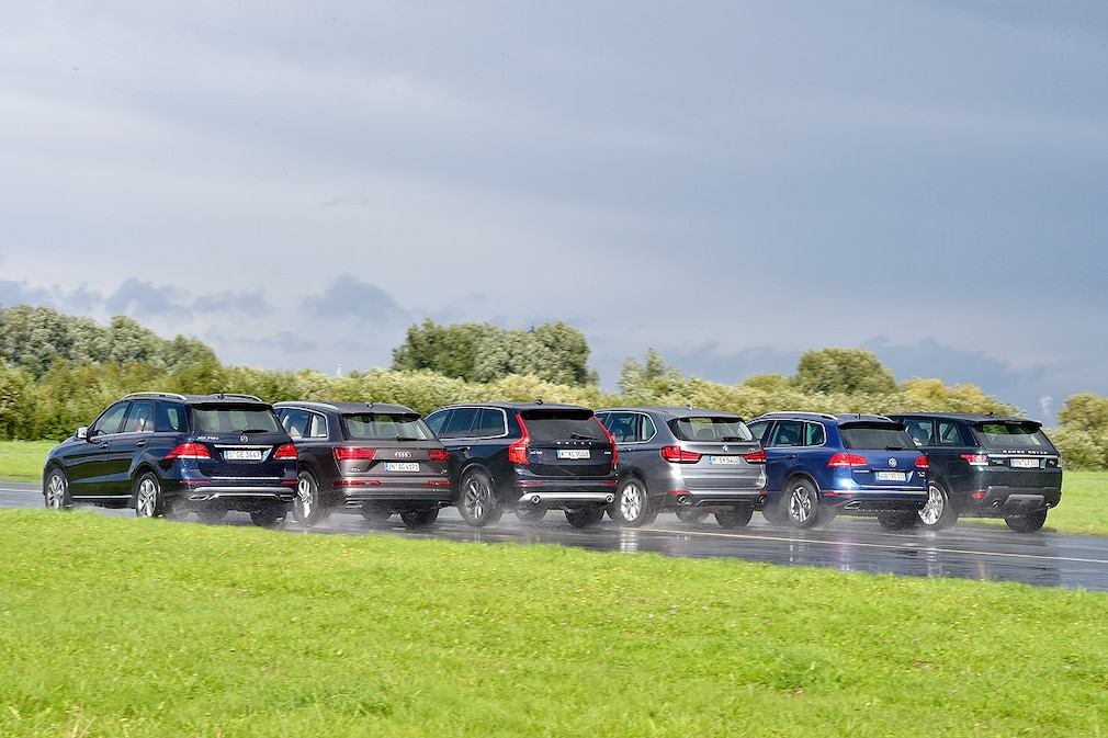 Mercedes GLE    Audi Q7    Volvo XC90    BMW X5    VW Touareg    Range Rover Sport