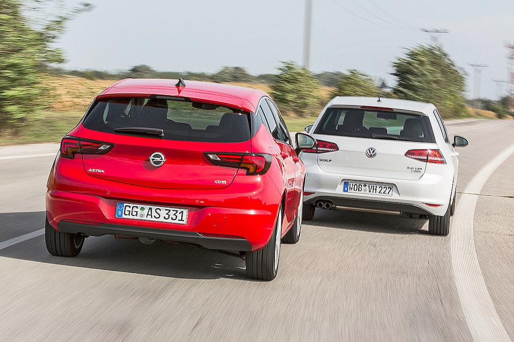 Opel Astra und VW Golf im Vergleich