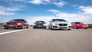 Mercedes C 450 AMG 4Matic    BMW 340i    Jaguar XE S    Audi S5 Sportback