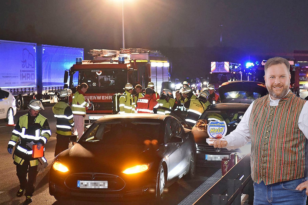 Die Unfallstelle auf der A9