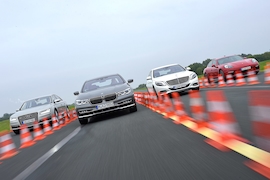 Vier Luxuslimousinen im Vergleich