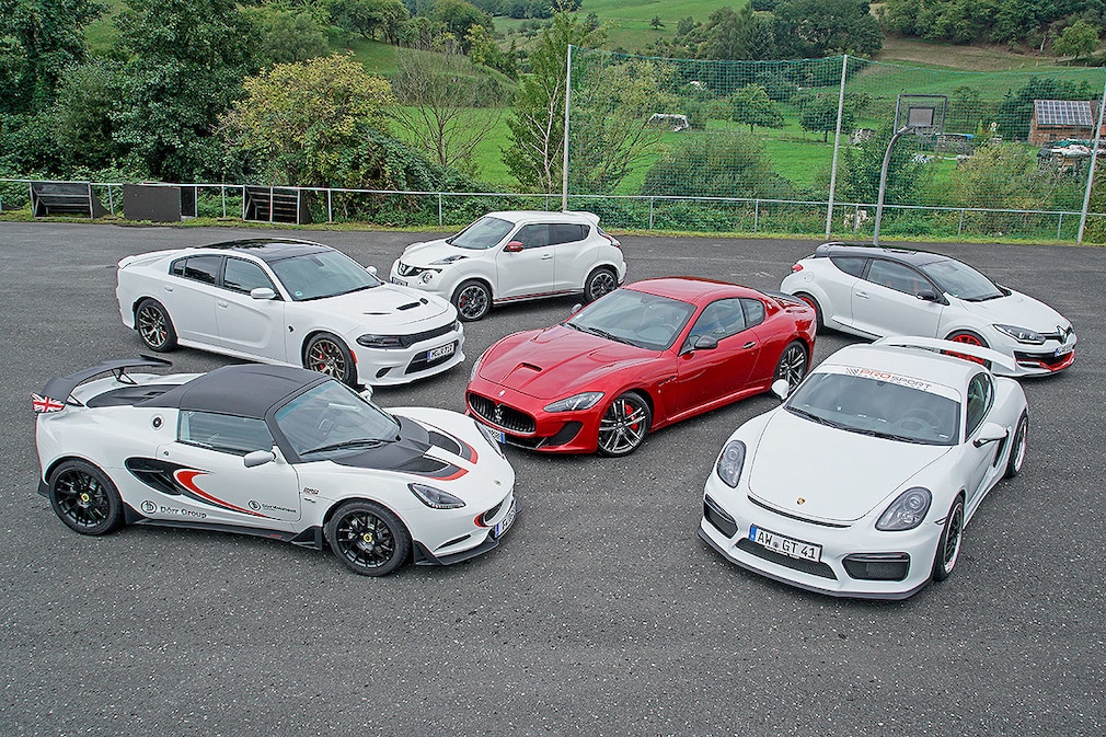 Lotus Elise 220 Cup Rotax Edition    Dodge Charger SRT Hellcat      Nissan Juke Nismo RS    Maserati GranTurimso MC Stradale Edition       Renault Mégane RS 275 Trophy R      Porsche Cayman GT4