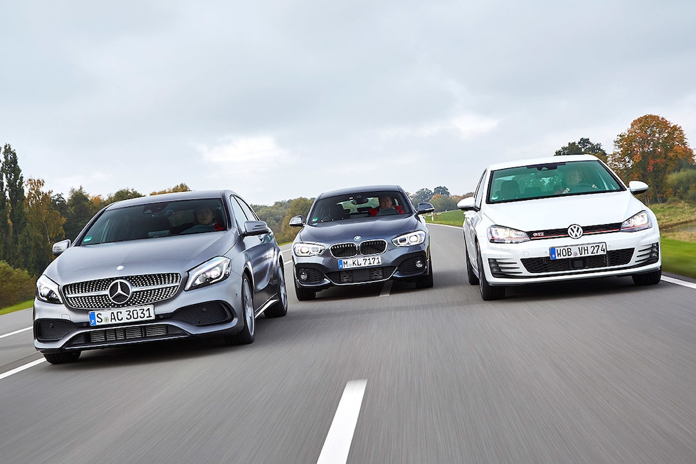 Mercedes A 250 BMW 125i VW Golf GTI Performance