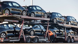 Verladung BMW i3 im Werk Leipzig