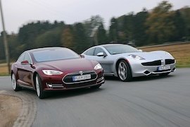 Tesla Model S Fisker Karma EC