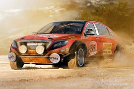 Illustration Mercedes S-Klasse "Red Pig"