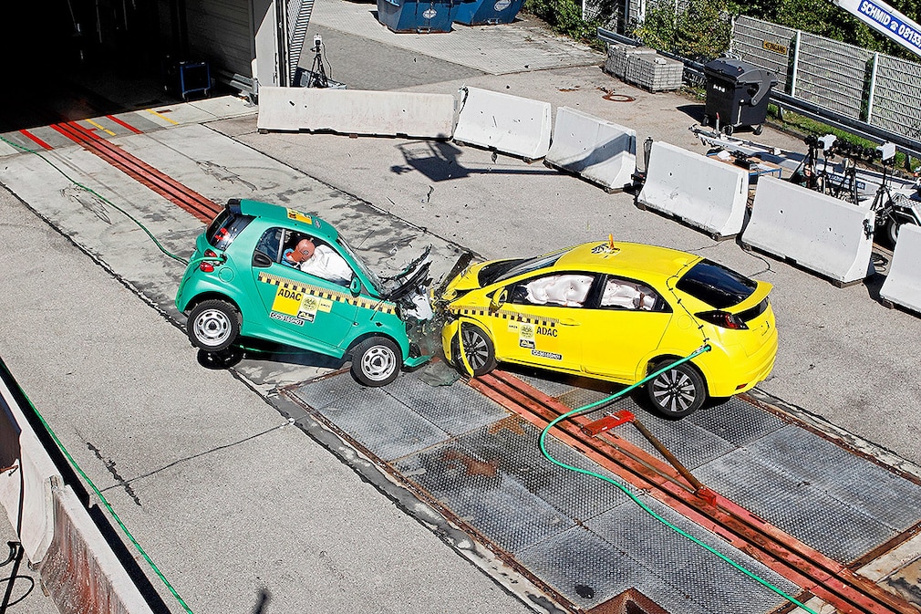 ADAC Crashtest - Honda Civic gegen Smart fortwo