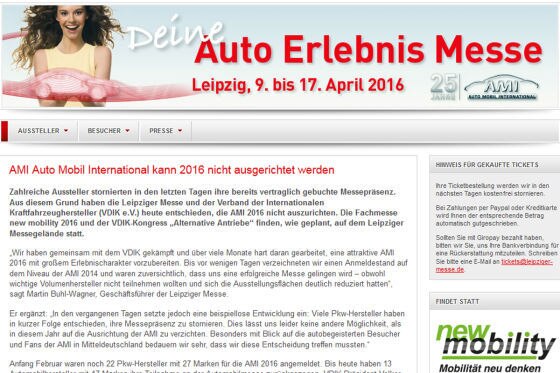 AMI Leipzig 2016: Absage
