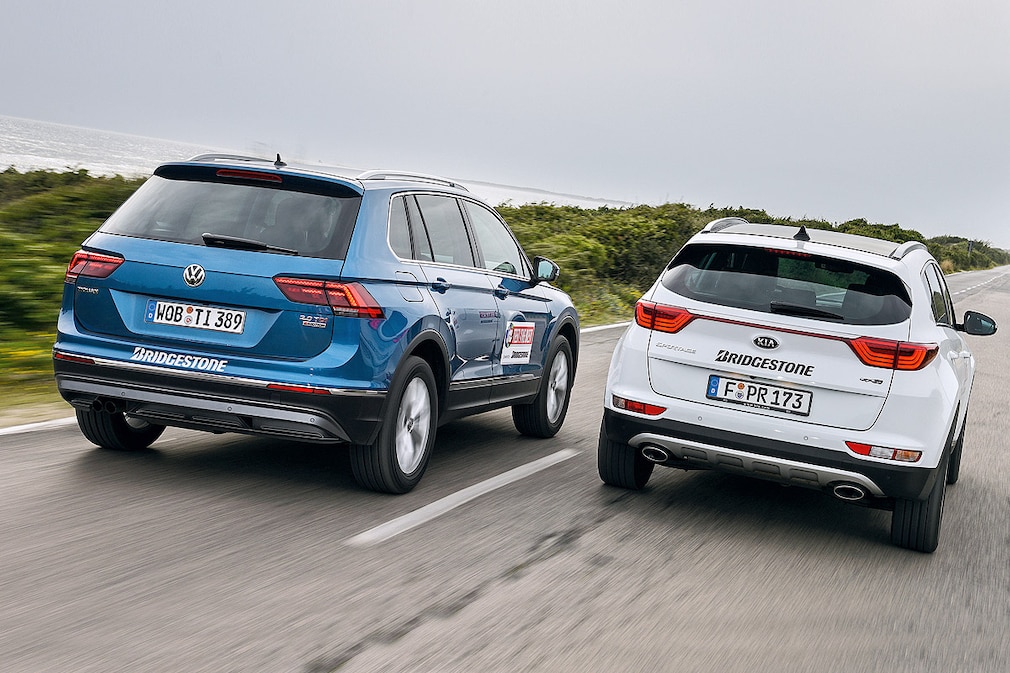 VW Tiguan 2.0 TDI 4Motion DSG, Kia Sportage 2.0 CRDi 185 AWD