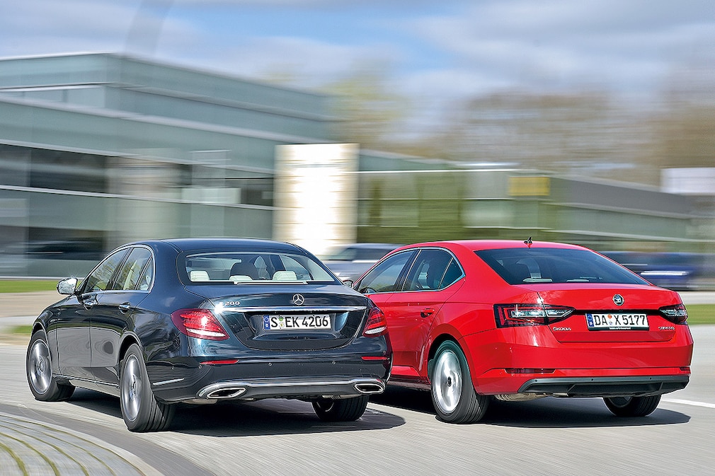 Vergleich Mercedes E 200 Skoda Superb 1.8 TSI DSG