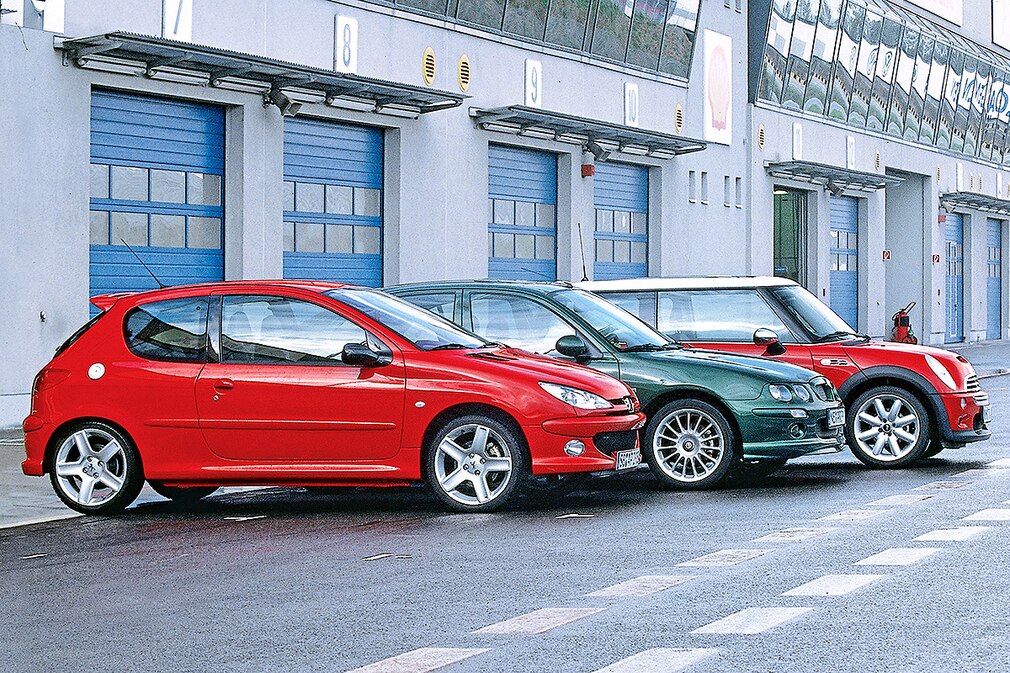 Vergleich Peugeot 206 RC MG ZR 160 Mini Cooper S
