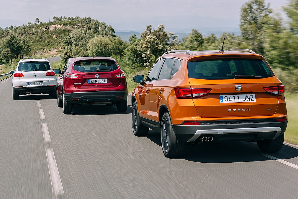 Vergleich Nissan Qashqai Seat Ateca VW Tiguan