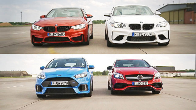 AMG A 45 vs. Focus RS vs. BMW M4 & M2
