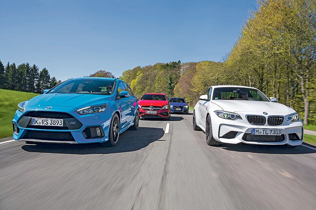 Audi RS 3 BMW M2 Ford Focus RS Mercedes A 45 AMG